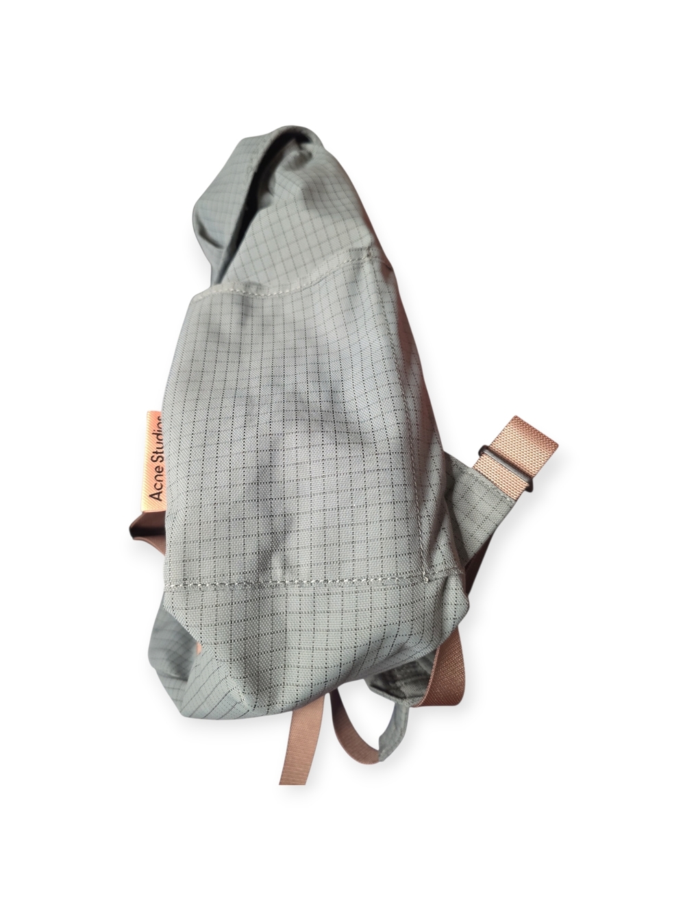 NWOT Acne Studio Ripstop Nylon Backpack in gray and pink, one size - Picture 9 of 9